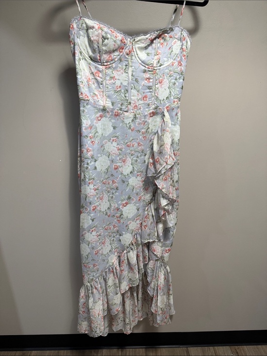 Astr Dresses & Skirts - Astr Floral Pastel Bustier Ruffle Slip Dress